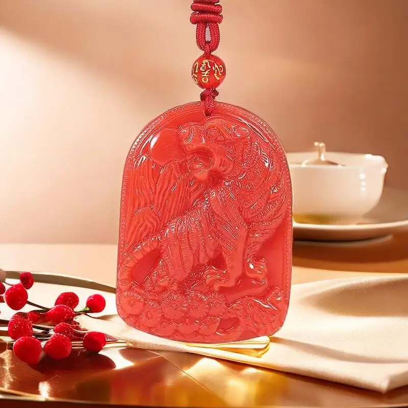 Luxury Gifts Jewelry & Watches Namfleg Mostar - Red Jade Tiger Pendant Pendants Real