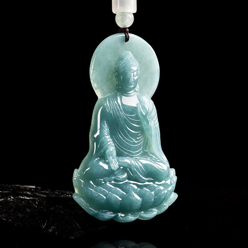 Jewelry & Watches Vitopoulos - Natural Burmese Jadeite Buddha Pendant Necklace