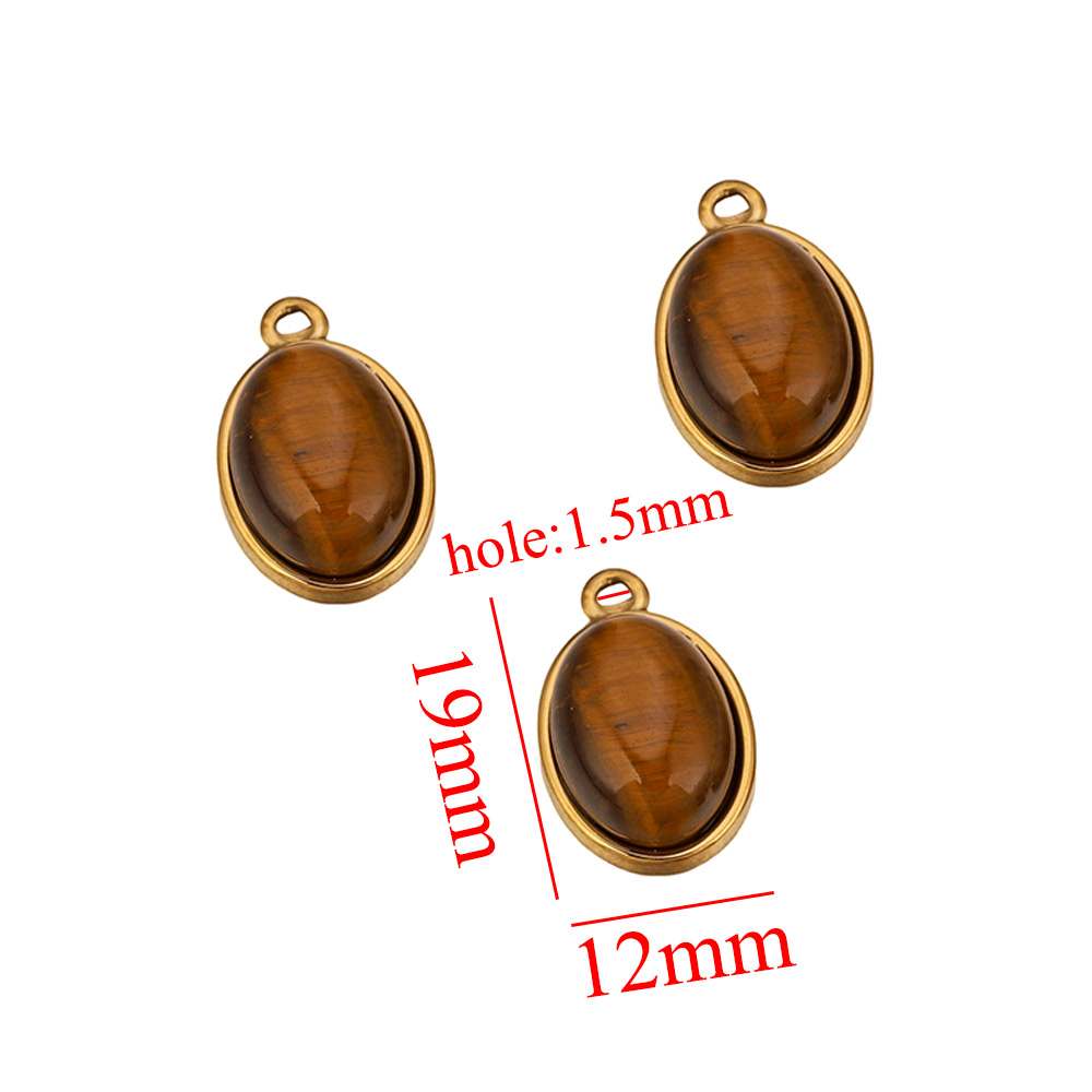 Moon Star Earrings - 3pcs/lot Stainless Steel Ellipse Tiger's Eye