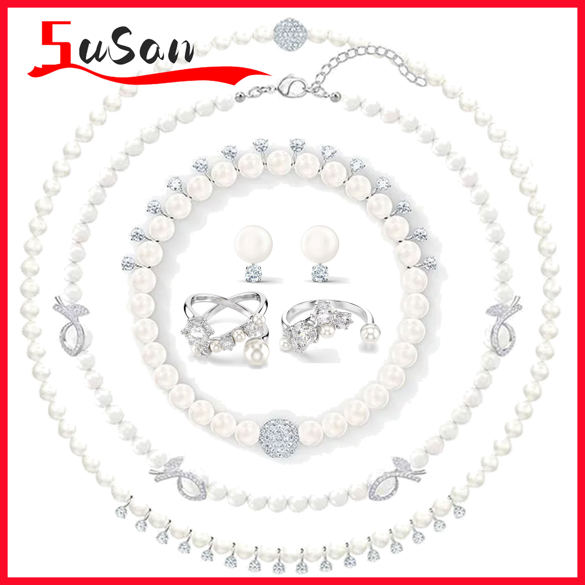 Pearl Stud Earrings - Original Pearl Jewelry Necklace Earring Bracelet