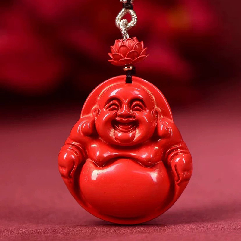 Luxury Gifts Jewelry & Watches Namfleg Mostar - Luxury Red Cinnabar Maitreya Buddha Pendant