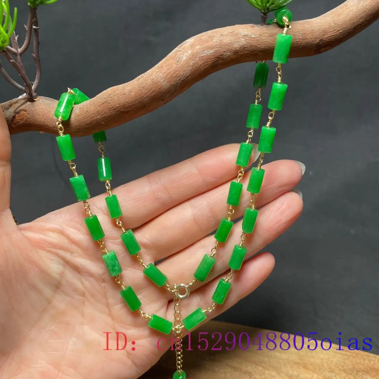Green Jade Beaded Necklace Vin - Jewelry & Watches Vitopoulos recension och pris