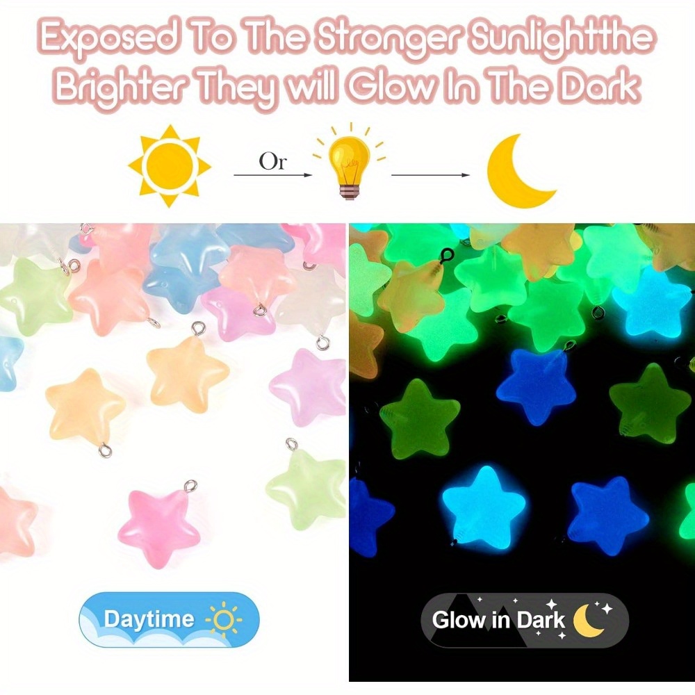 6/24/40pcs Mixed Color Luminou - Moon Star Earrings recension och pris