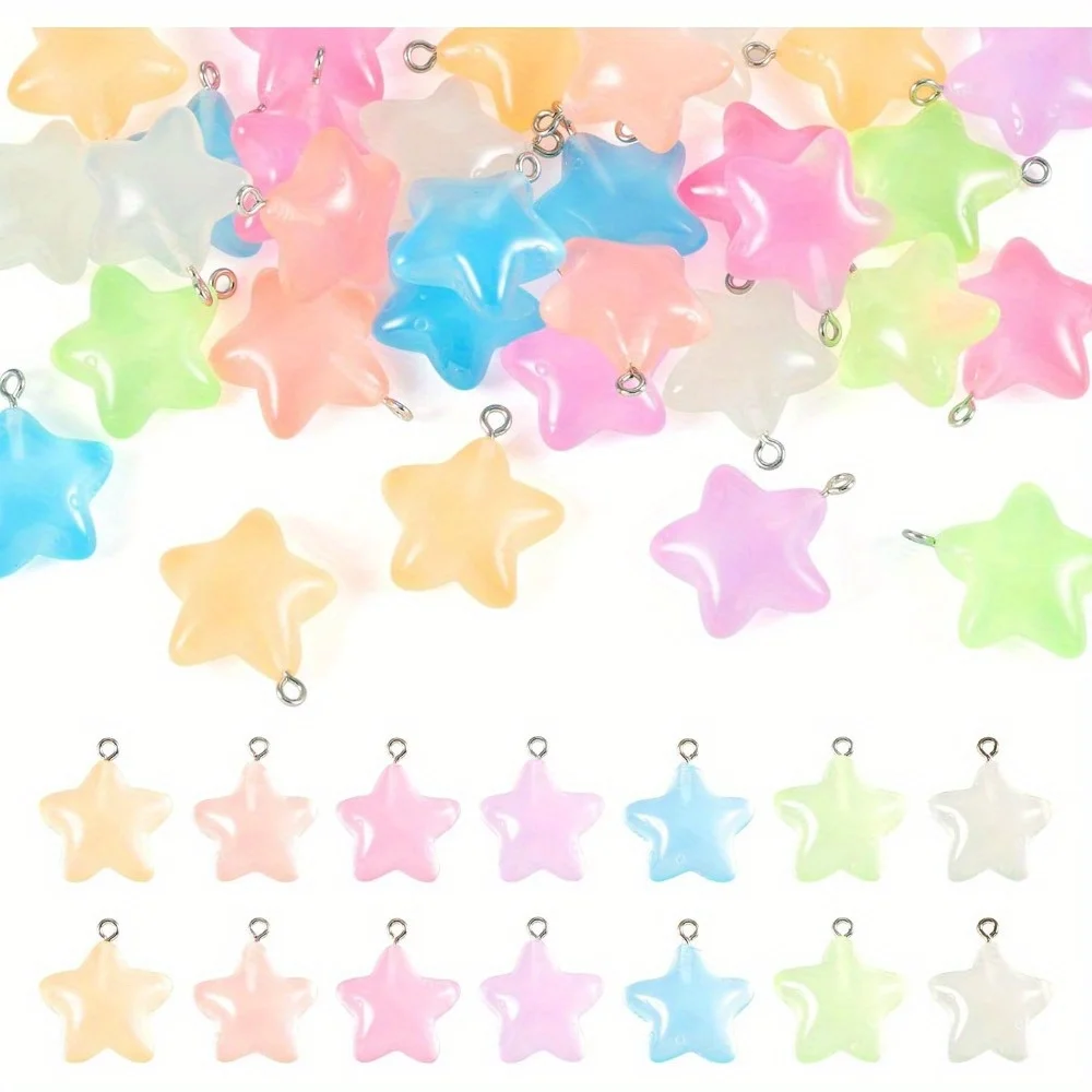 6/24/40pcs Mixed Color Luminou - Moon Star Earrings recension och pris