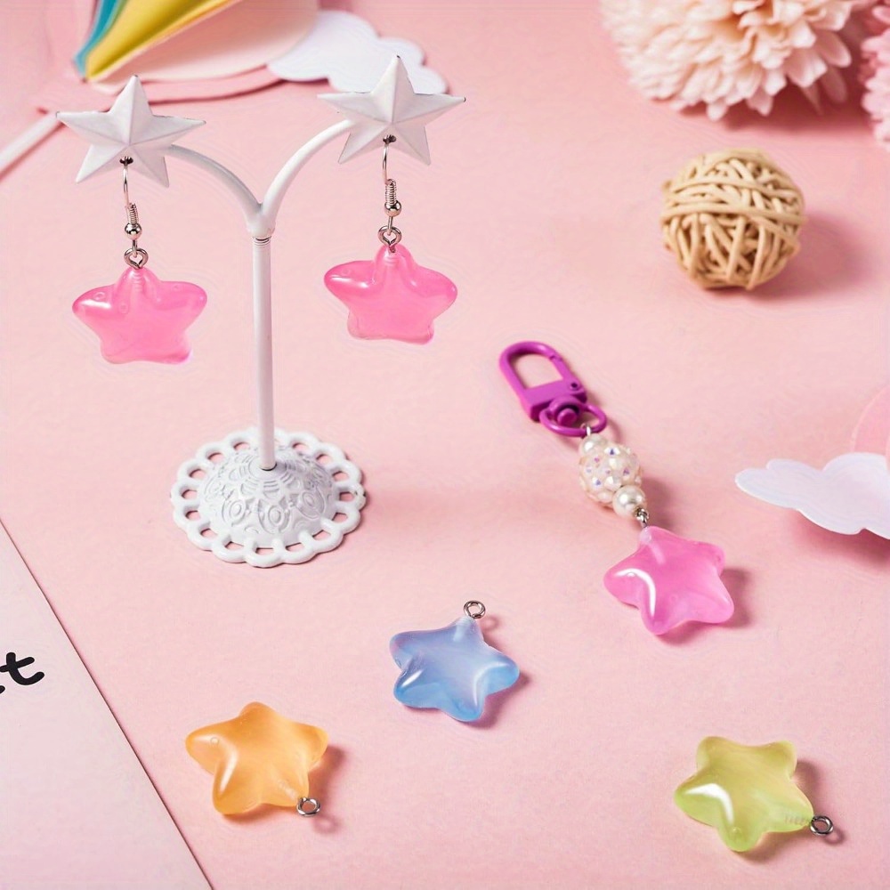 6/24/40pcs Mixed Color Luminou - Moon Star Earrings recension och pris