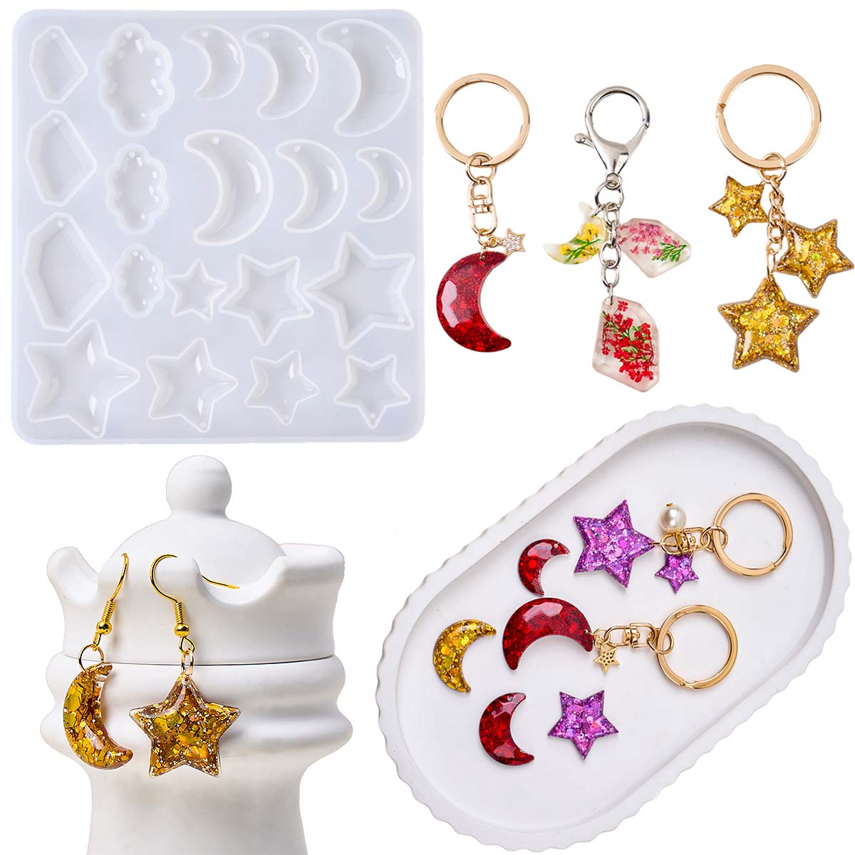 Earring Resin Silicone Mold DI - Moon Star Earrings recension och pris