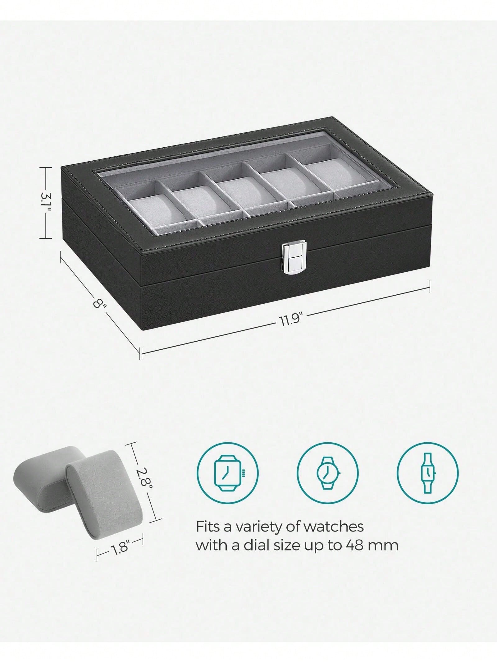 12-Slot Lockable Watch Box wit - Jewelry Box That Holds Watches recension och pris