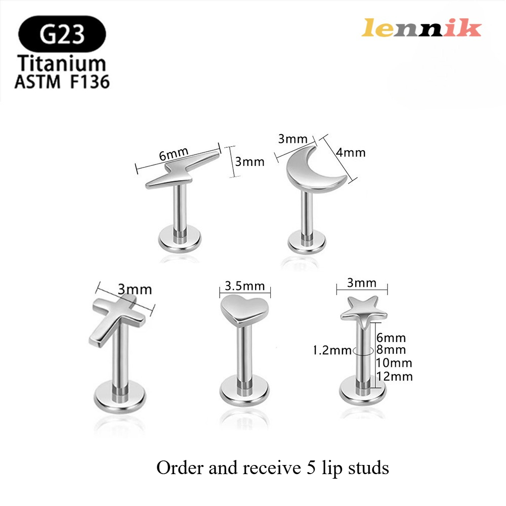 LENNIK F136 Titanium Alloy Cro - Moon Star Earrings recension och pris