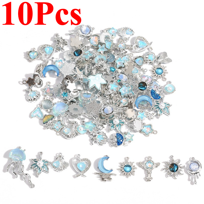 10Pcs Silver-plated Alloy Crys - Moon Star Earrings recension och pris
