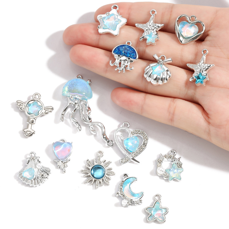10Pcs Silver-plated Alloy Crys - Moon Star Earrings recension och pris