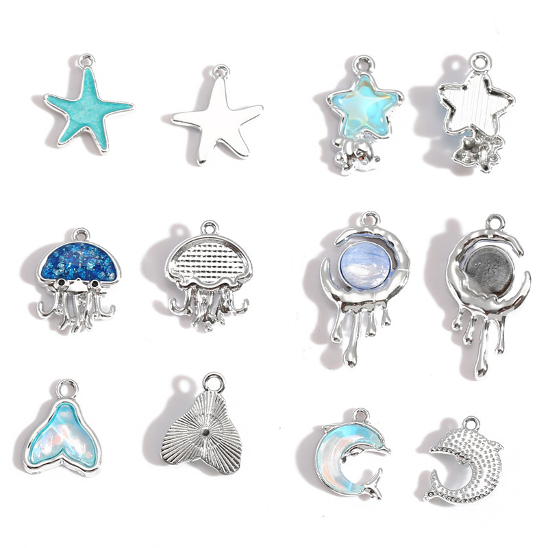10Pcs Silver-plated Alloy Crys - Moon Star Earrings recension och pris