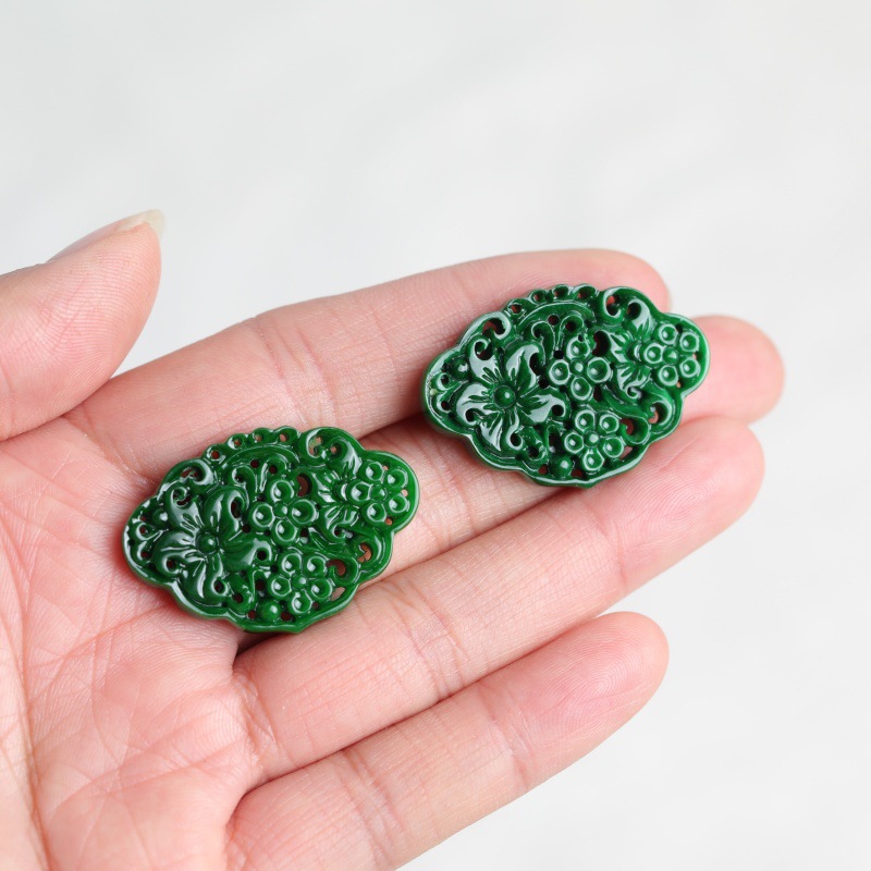 2pc Natural Jade Dry Cyan Doub - Luxury Gifts Jewelry & Watches Namfleg Mostar recension och pris