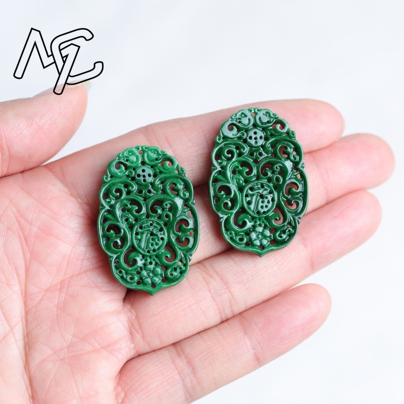 2pc Natural Jade Dry Cyan Doub - Luxury Gifts Jewelry & Watches Namfleg Mostar recension och pris