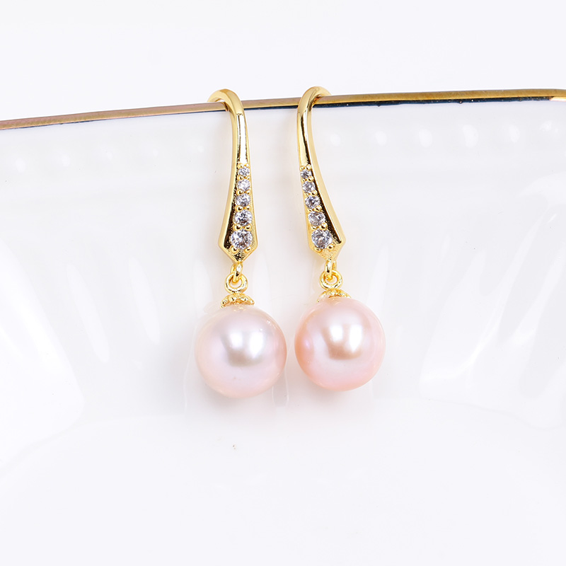 1Pair E263 Gold Plated Copper  - Pearl Stud Earrings recension och pris