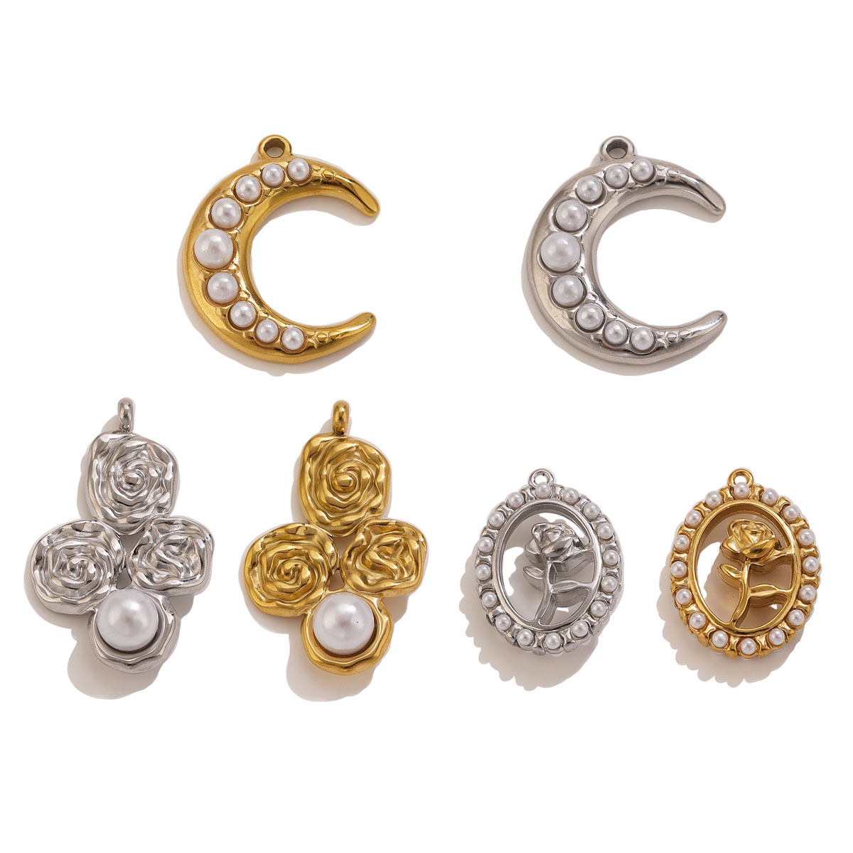 5Pcs Stainless Steel 18K Gold  - Moon Star Earrings recension och pris