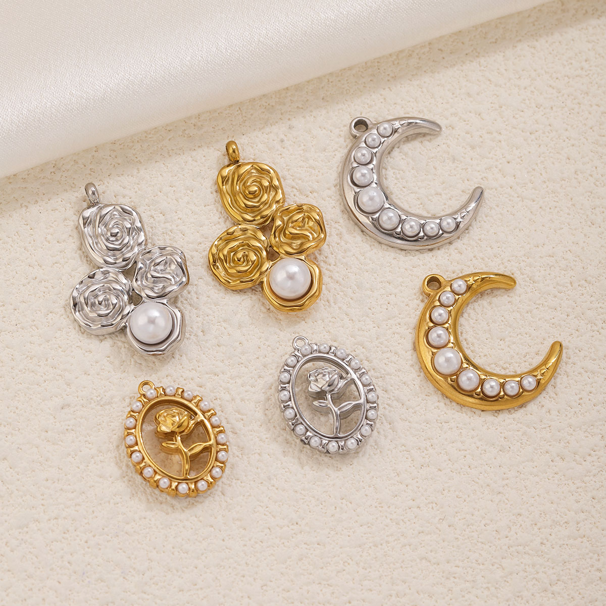 5Pcs Stainless Steel 18K Gold  - Moon Star Earrings recension och pris