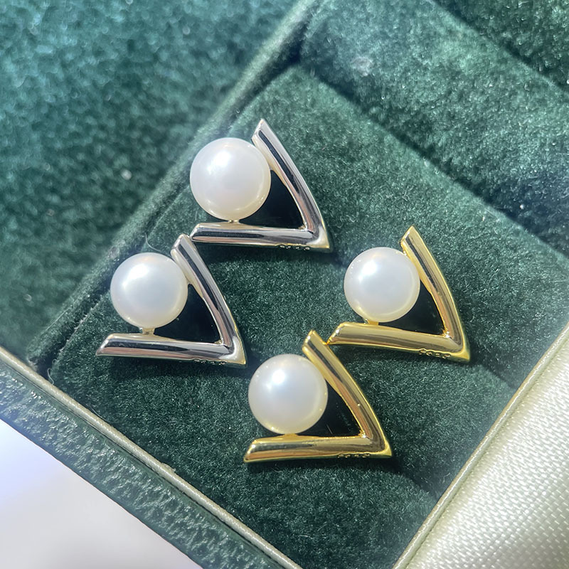 E009 Gold Plated Copper S925 S - Pearl Stud Earrings recension och pris
