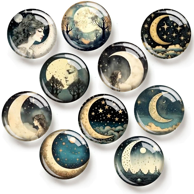 MOON and STARS 12/18/20/25mm g - Moon Star Earrings recension och pris