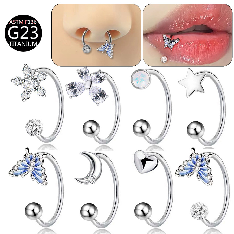 ASTM F136 Titanium Butterfly L - Moon Star Earrings recension och pris