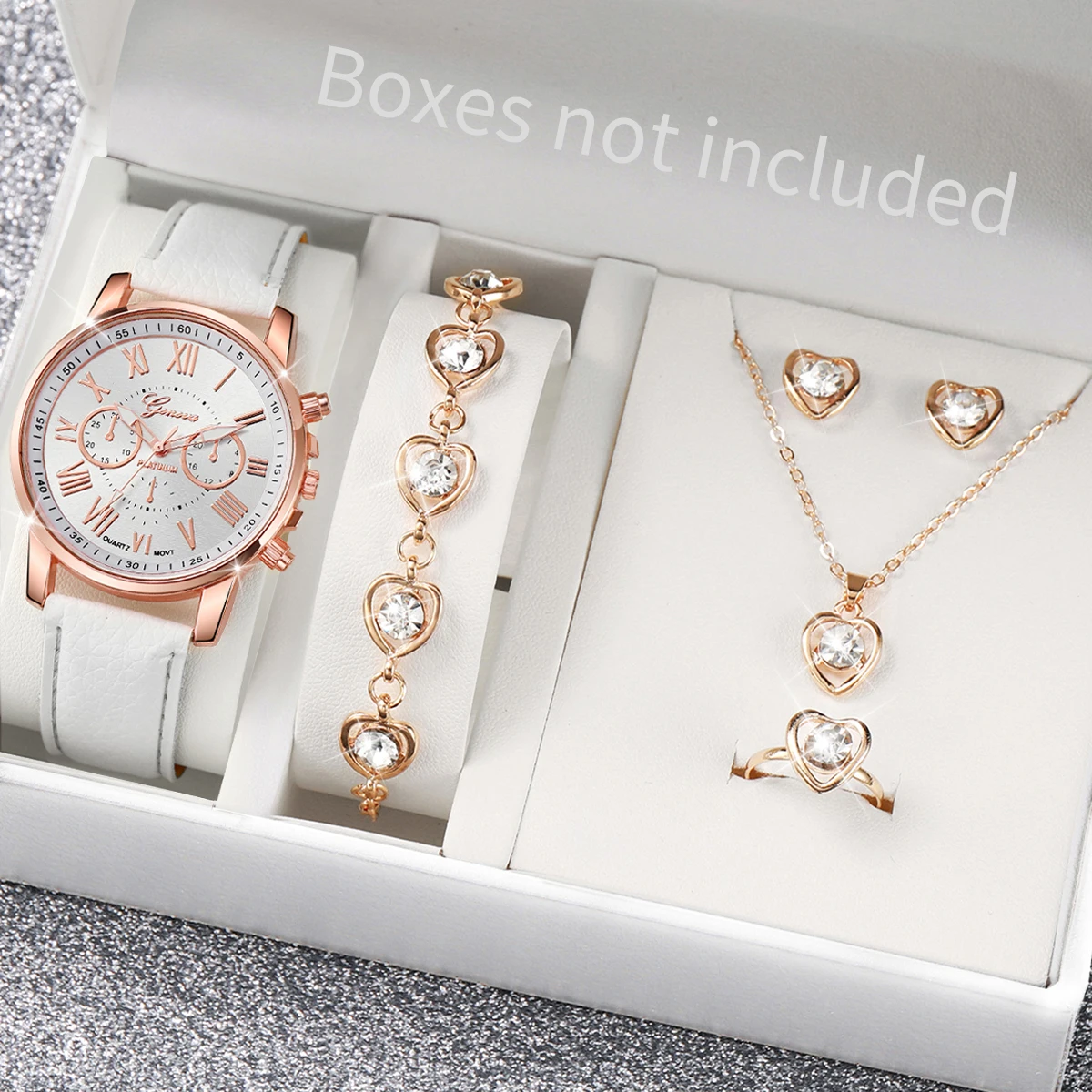 AAA5Pcs Pink Heart Crystal Wat - Jewelry Watch Making recension och pris