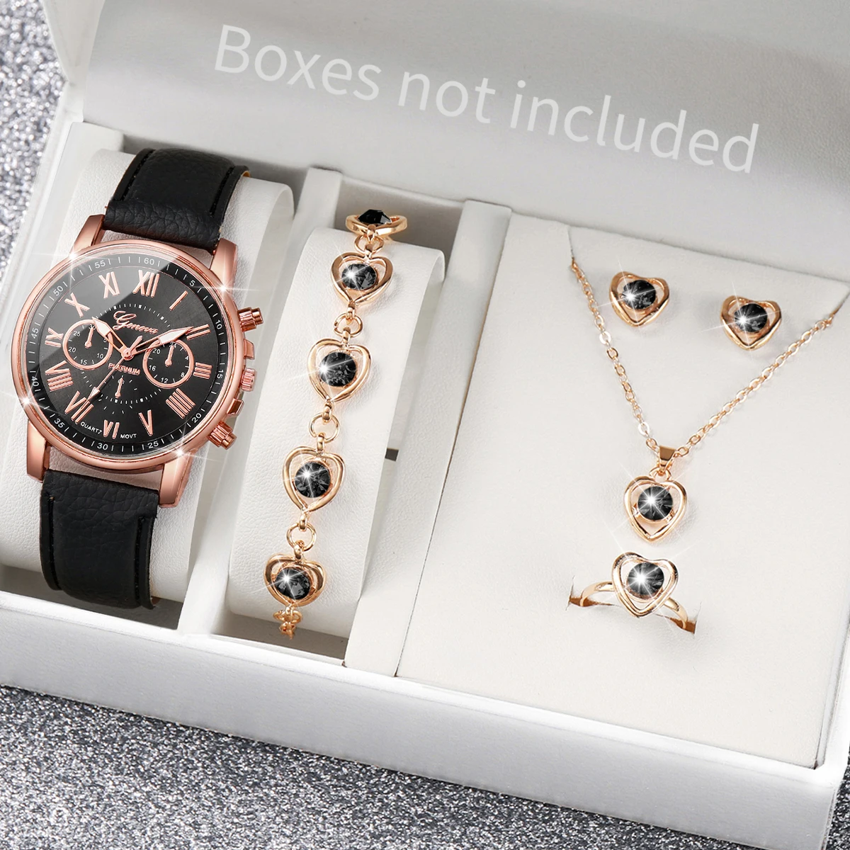 AAA5Pcs Pink Heart Crystal Wat - Jewelry Watch Making recension och pris