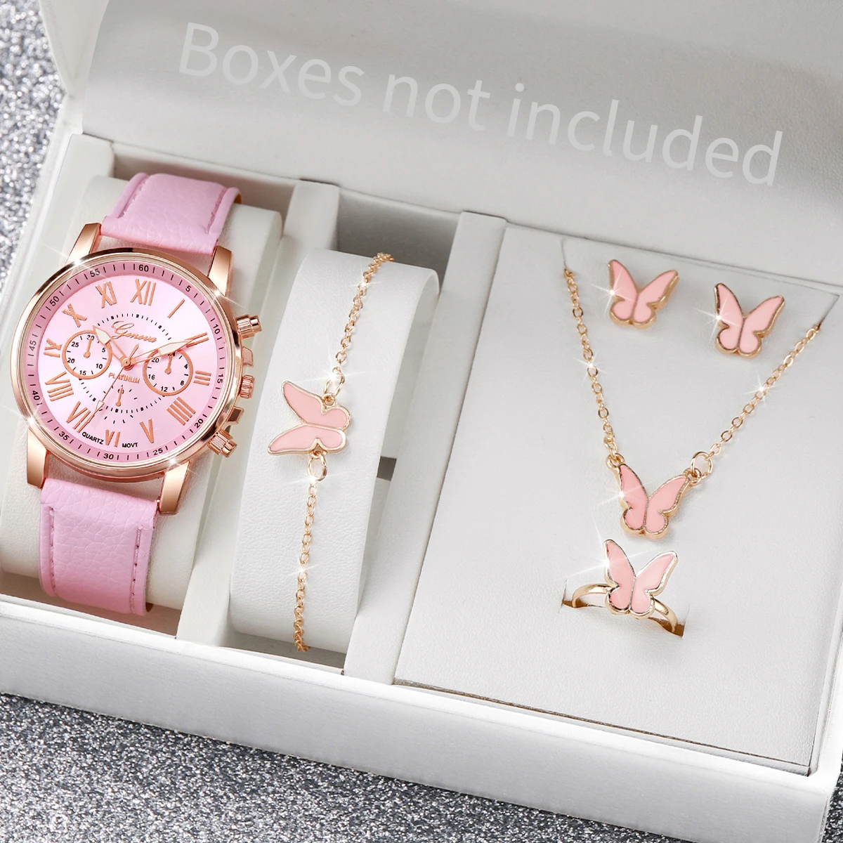AAA5Pcs Pink Heart Crystal Wat - Jewelry Watch Making recension och pris