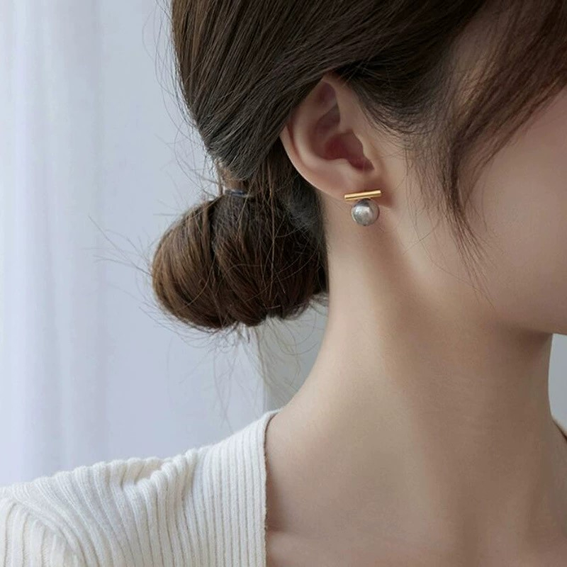 925 Silver Needle Korean Fashi - Pearl Stud Earrings recension och pris
